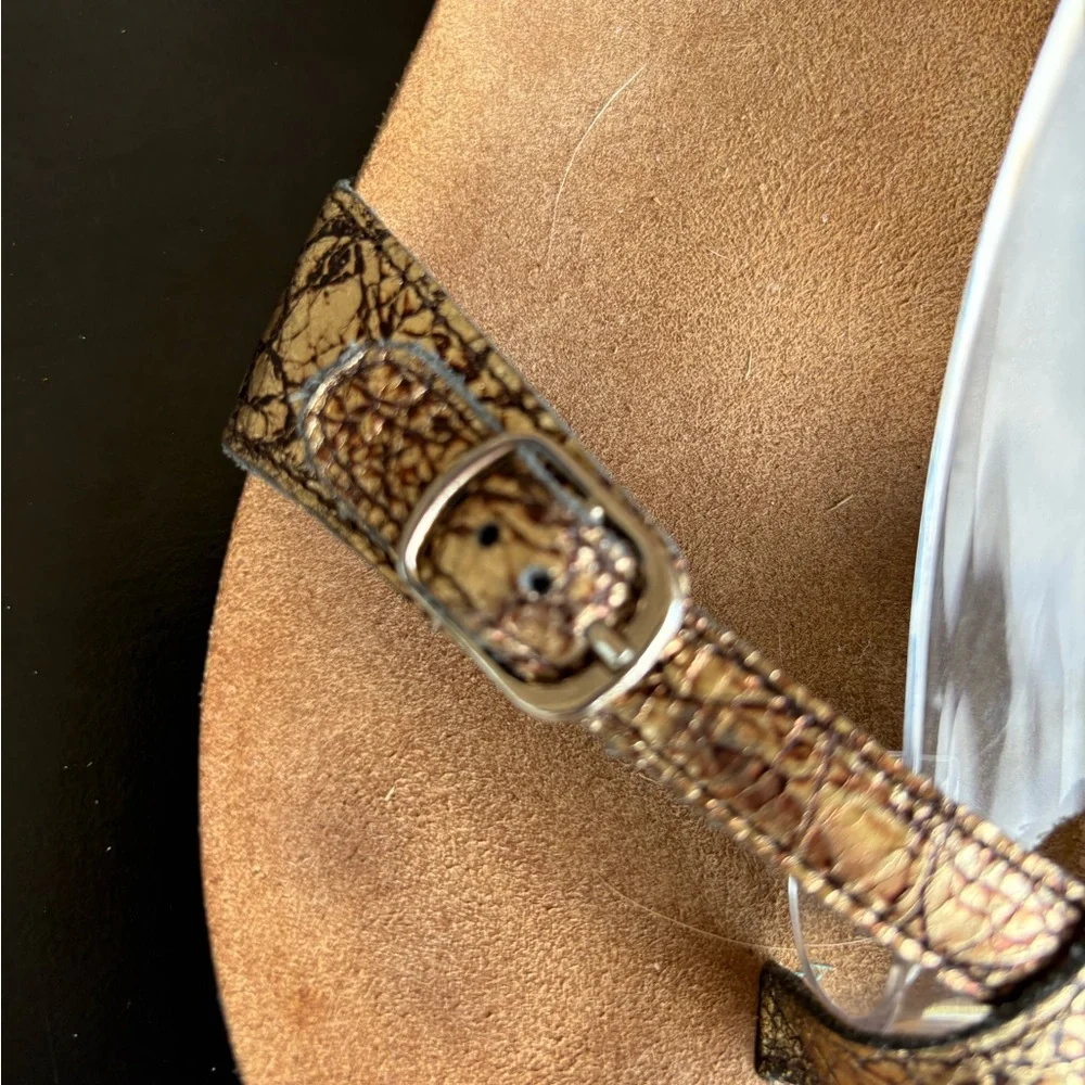 SAS Pampa Fantasia Metallic Toe Loop Sandals Strappy Two Buckles Size 9 - Picture 7 of 15